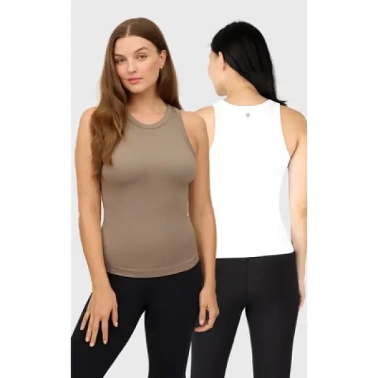 90 Degree By Reflex - Women's 2 Pack Ribbed Seamless Everyday Tank Top image {5}