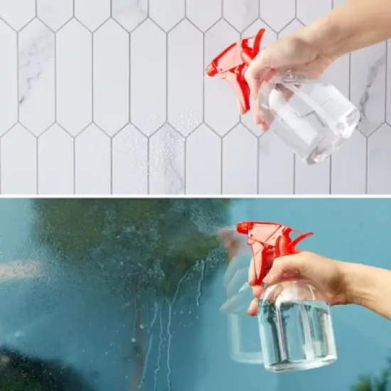 Juvale 12 Pack Empty Plastic Spray Bottles, 16oz/500ml Red Refillable Containers Trigger Sprayers for Plant, Cleaning Supplies image {3}