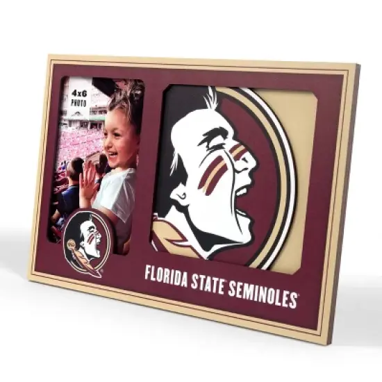 NCAA Florida State Seminoles Logo 4" x 6" Picture Frame: MDF Tabletop Display image {4}