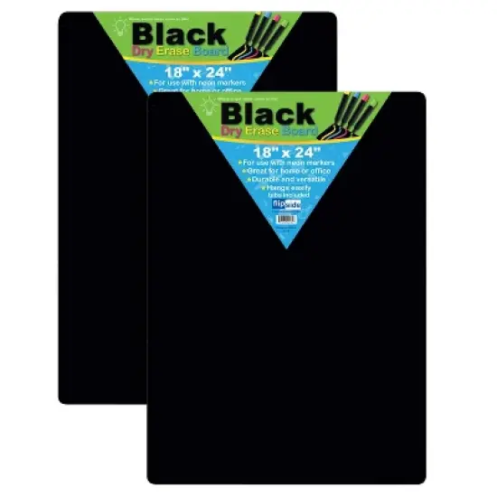 Flipside Products Black Dry Erase Board, 18" x 24", Pack of 2 image {4}