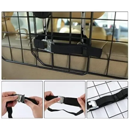 MPM Dog Car Barrier, Adjustable Large Universal-Fit Heavy-Duty Wire Mesh Dog Guard, Travel Car Accessories, for SUVs, Van, Vehicles, Truck Cargo Area image {2}