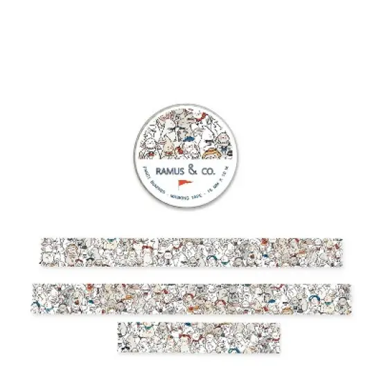 Illustrated Masking Tape by Ramus & Co - 3ct Rolls, Assorted Rolls (Babies + Bunnies + Pink Sunset) image {2}