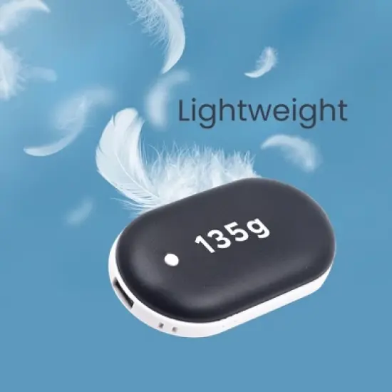 HOM 2-in-1 Rechargeable Hand Warmer & Powerbank - Ultra-Fast Heating with 5200 mAh Capacity - Up to 5 Hours of Continuous Use image {5}