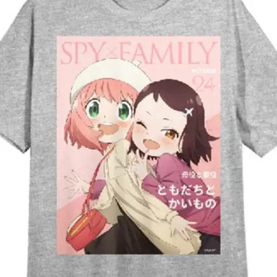 Spy x Family Forger Family Portrait Women's Heather Gray Short Sleeve Crew Neck Sleep Shirt image {1}