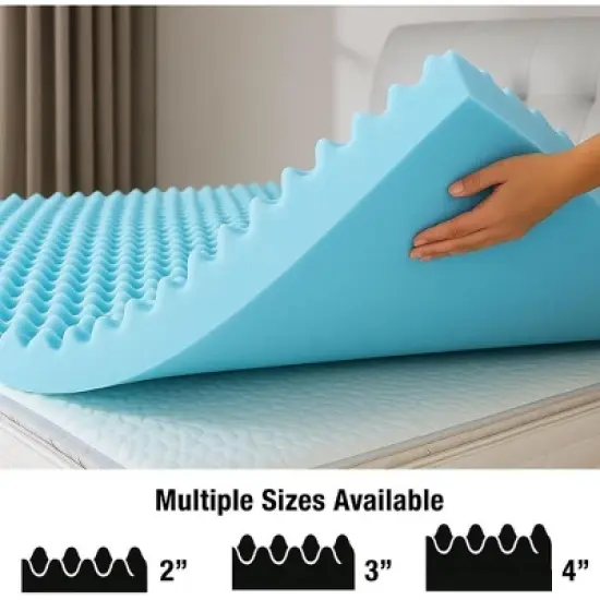 DMI 2-Inch Foam Mattress Topper, Egg Crate Foam Pad for Support, Air Circulation, Pressure Relief & Weight Distribution, Twin Size 33 x 72, Blue image {3}
