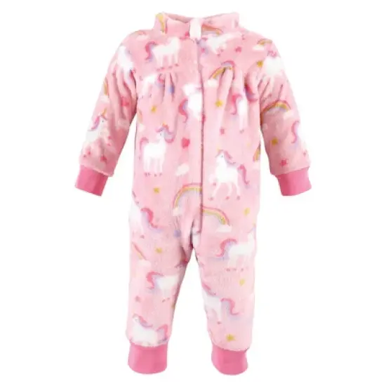Hudson Baby Infant Girl Plush Jumpsuits, Celestial Unicorn image {2}