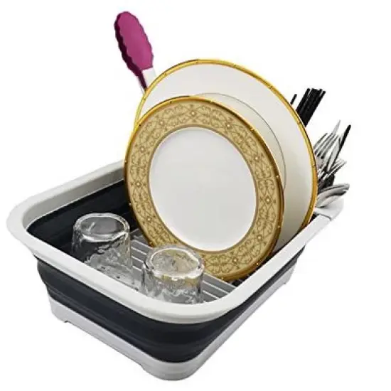 SAMMART 7.3L (1.9 Gallon) Collapsible Dish Drainer with Drainer Board image {9}