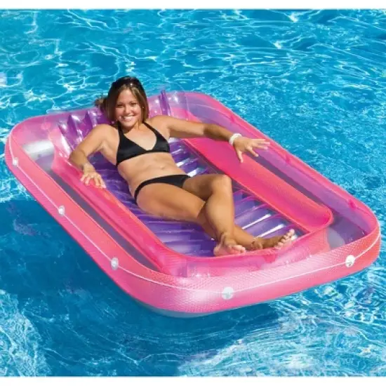 SWIMLINE ORIGINAL Suntan Tub Classic Edition Inflatable Floating Lounger Pink | Tanning Pool Hybrid Lounge | Comfort Pillow | Fill With Water image {1}