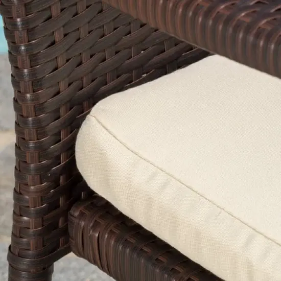 Campbell 5pc Wicker Patio Dining Set with Cushions - Multibrown - Christopher Knight Home image {3}