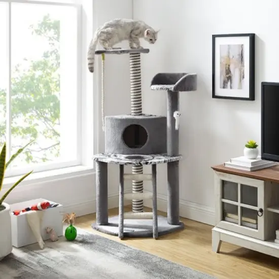 Sam's Pets Dazzle 47"  Cat Scratching Tree In Gray image {3}