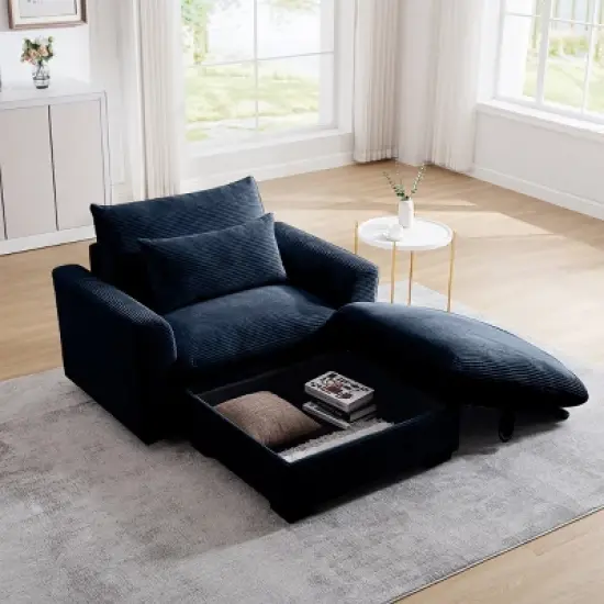 Corduroy Sofa Couch,Modular Sofa With Storage Ottoman,Deep Seat Couch,Sofa Couch For Living Room,Apartment-Cuddlewood image {9}