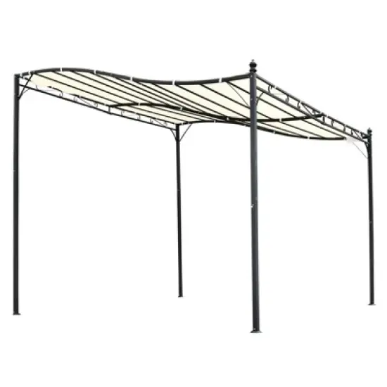 Outsunny Steel Outdoor Pergola Gazebo, Patio Canopy with Weather-Resistant Fabric and Drainage Holes image {3}