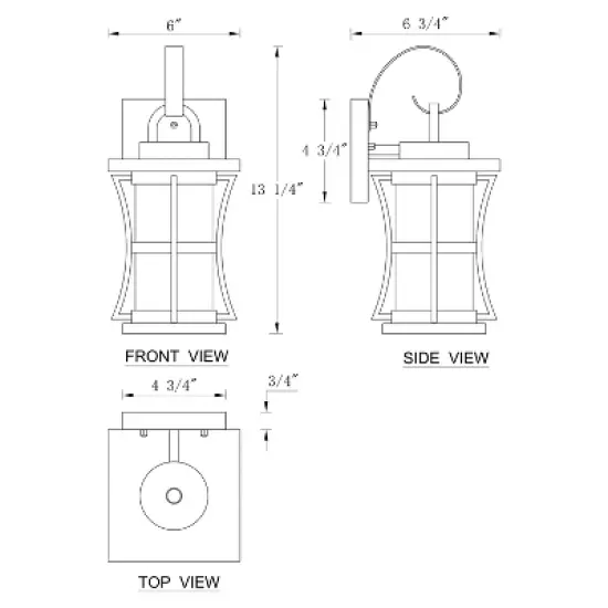 C Cattleya 2-Pack 13.25in. Matte Black Outdoor Wall Light Fixtures with Seeded Glass Shade image {5}