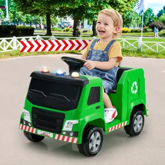 Costway 12V Recycling Garbage Truck Electric Ride On Toy Remote w/Recycling Accessories image {3}