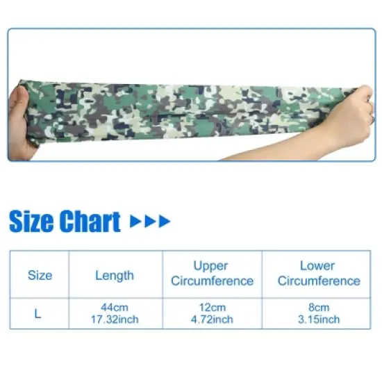 Unique Bargains Basketball Sports Camouflage Cooling Arm Elbow Compression Sleeve Green Blue Gray White 1 Pair image {3}