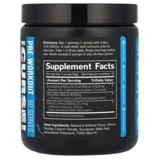 JNX Sports The Curse!&reg;, Pre-Workout, Blue Raspberry, 8.8 oz (250 g) image {1}