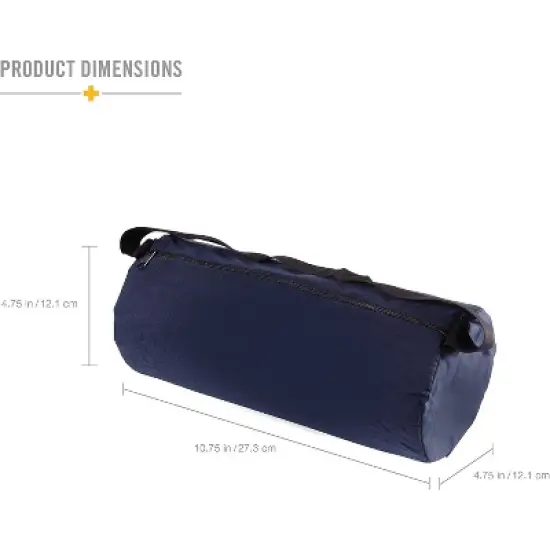 DMI Lumbar Roll Back Support Cushion Pillow - Foam Lumbar Cushion with Cover and Strap, Navy image {2}