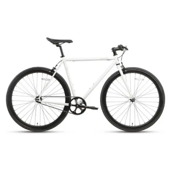 AVASTA BA9002WF-8 700C 50 Inch Single Speed Loop Fixed Gear Urban Commuter Fixie Bike with High-TEN Steel Frame for Adults 5' 1" to 5' 6", White image {1}