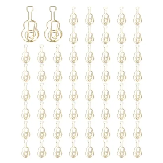 Unique Bargains Metal Decorative Cute Guitar Shape Paper Clip Clamp for Home Office Supplies 60 Pcs image {4}