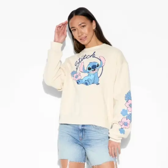Women's Stitch Graphic Sweatshirt - Ivory image {1}