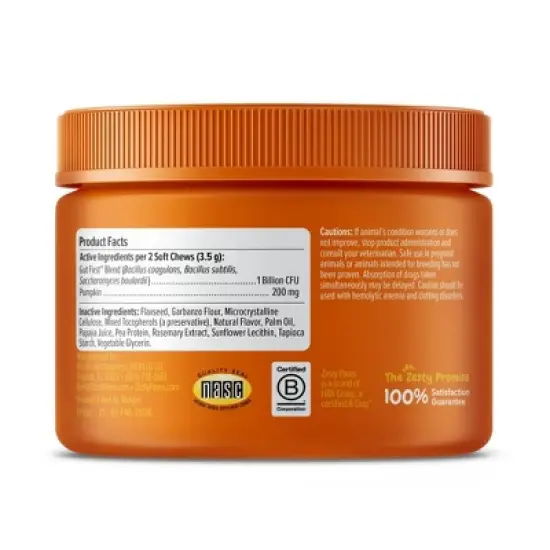 Zesty Paws Probiotic Pumpkin Flavor Dog Vitamin and Supplements - 90ct image {2}
