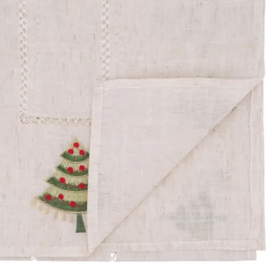Saro Lifestyle Holiday Table Runner With Embroidered Christmas Tree Design image {1}
