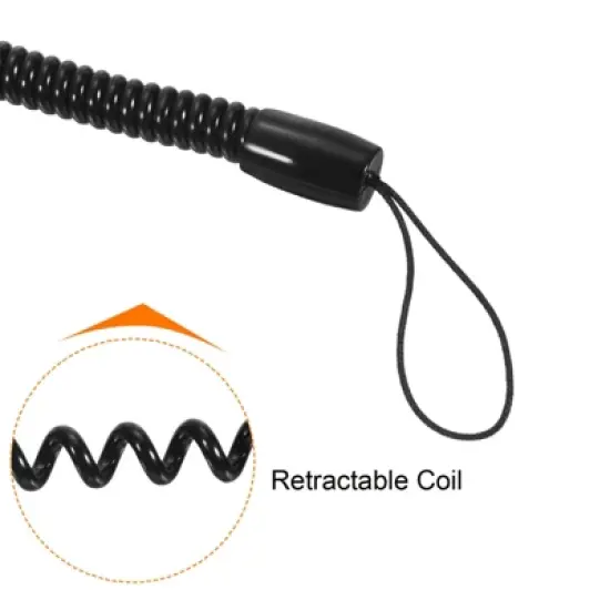 Unique Bargains Retractable Spring Coil Strap Flexible Badge Lanyard 5 Pcs image {3}