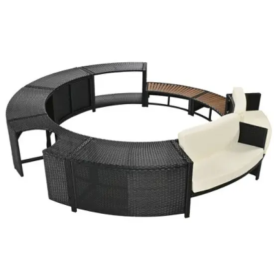 YOOCOZZ  Patio Rattan Sofa Set with Storage & Cushions image {6}