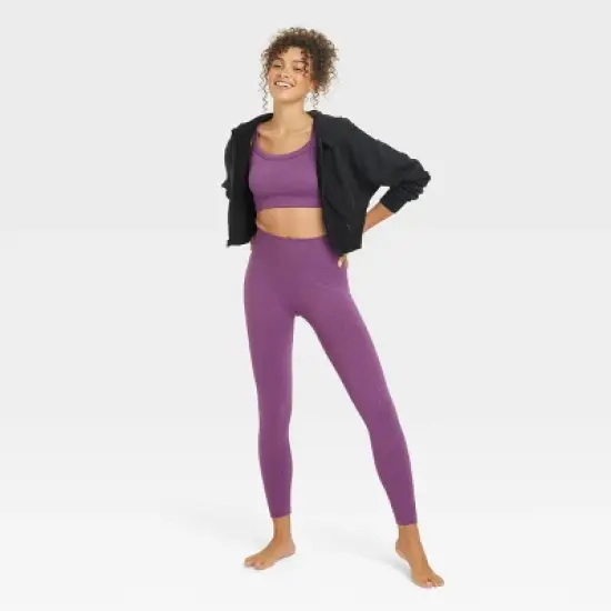 Women's High-Rise Textured Seamless 7/8 Leggings - JoyLab&trade; image {2}