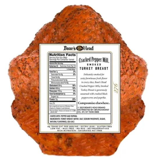 Boar's Head Cracked Pepper Mill Smoked Turkey - Deli Fresh Sliced - price per lb image {2}