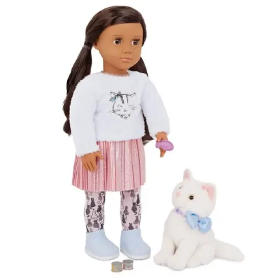Our Generation Carlina & Opal 18" Doll & Pet Cat Set image {1}