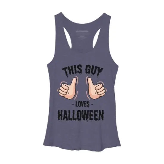 Women's Design By Humans This Guy Loves Halloween By MultimediaOne Racerback Tank Top image {5}