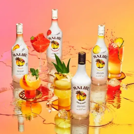 Malibu Strawberry Flavored White Rum - 750ml Bottle image {3}