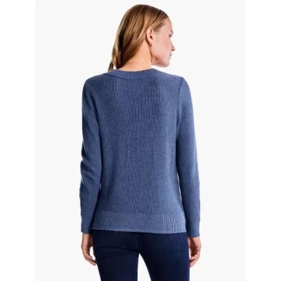 NIC + ZOE Waffle Stitch V-Neck Sweater image {4}
