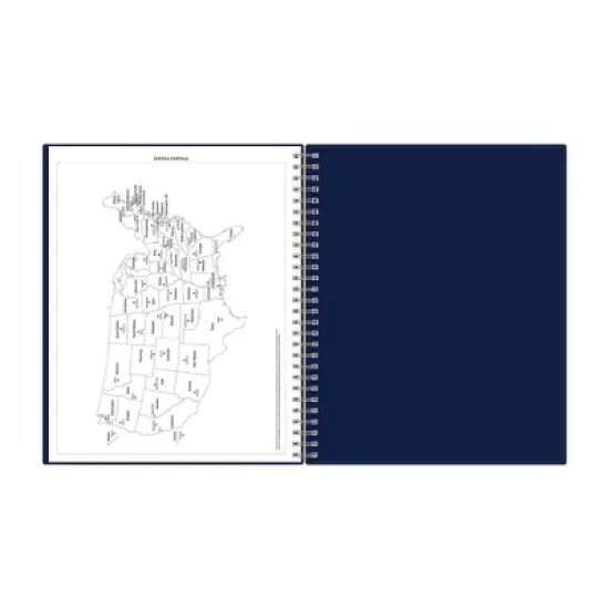 Blue Sky 8"x10" 2025-2026 Weekly/Monthly Spiral Planner Printed Phased Navy image {9}