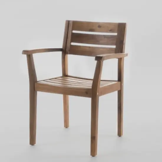 Wilson 7pc Acacia Wood Dining Set with Expandable Dining Table - Teak - Christopher Knight Home image {3}