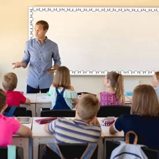 Teacher Created Resources&reg; White with Black Squiggles Die-Cut Border Trim, 35 Feet Per Pack, 6 Packs image {3}