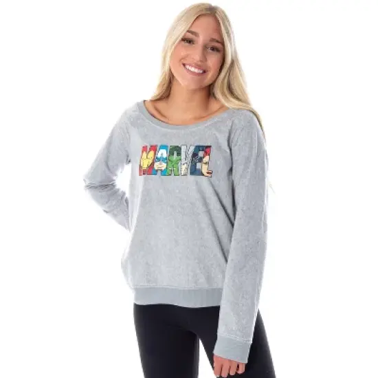 Marvel Comics Women's Avengers Heroes Long Sleeve Pullover Sleep Shirt Top image {4}