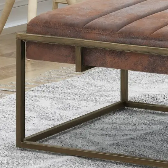 Magdalene Modern Fabric Ottoman Bench Brown - Christopher Knight Home image {4}