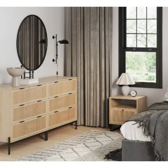Nathan James Andrew and Mina Rattan Bedroom Set Light Oak image {2}