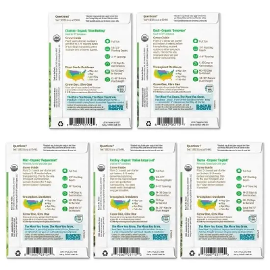 Back to the Roots 5pk Organic Herb Seeds Variety image {8}