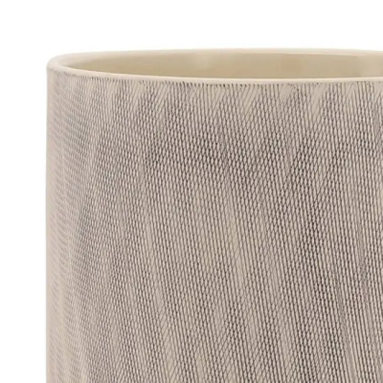 Sagebrook Home 12"x10" Mesh Ceramic Planter Pot with Stand Tan image {5}