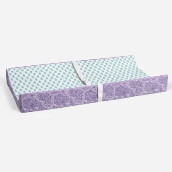 Bacati - Isabella Paisley Lilac Leaves Changing Pad Cover image {3}