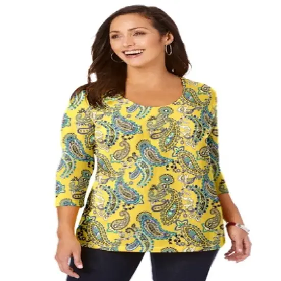 Jessica London Women&rsquo;s Plus Size Scoop-Neck Tee image {30}