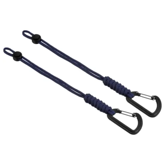 Unique Bargains Adjustable Camping Hiking Paracord Carabiner Braided Lanyards 2 Pcs 10" image {9}
