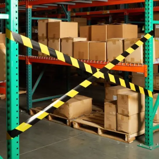 Stockroom Plus 2 Pack Caution Tape Roll, Black and Yellow Stripes, High Visibility Barricade Tape, 2.8 In Wide, 660 Ft Rolls image {1}