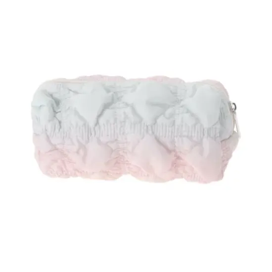 Unique Bargains Ruffled Cloud Rainbow Bubble Grid Makeup Bag 1 Pc image {7}