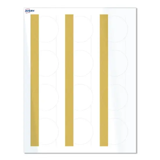 Avery&reg; Labels, 2" Diameter, Dipped Gold Edge, Glossy White, 120ct image {8}