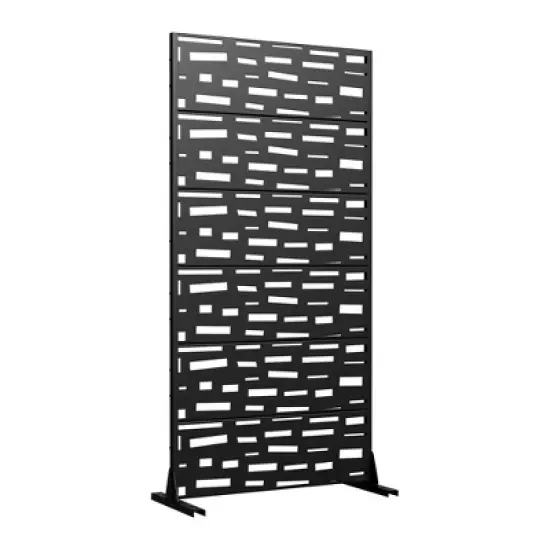 72" H&times;47"W Dovelina Brown Metal Planter Box with Trellis Privacy Screen for Patio image {5}
