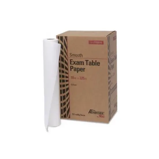 Exam Table Paper, 18" x 225 ft, White, Smooth, 12/cs image {3}